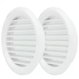 PVC větrací mřížka kruhová s přírubou a síťkou Ø 50 mm, bílá (2 ks) DALAP 1457