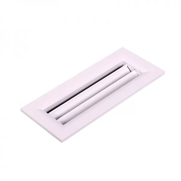 Kovová ventilační mřížka 200x55 mm pro zakončení kovového konektoru do stěny DALAP 197533