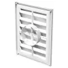 PVC větrací mřížka s přírubou a samotížnou žaluzií, 299x221 mm / Ø 100 až 160 mm, bílá DALAP 3197
