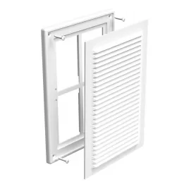 PVC větrací mřížka bez příruby s pevnou žaluzií a síťkou 251x182 mm, bílá DALAP 3263