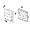 PVC větrací mřížka s přírubou a samotížnou žaluzií, 154x154 mm / Ø 100 mm, bílá DALAP 3246