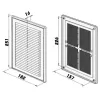 PVC větrací mřížka bez příruby s pevnou žaluzií a síťkou 251x182 mm, bílá DALAP 3263