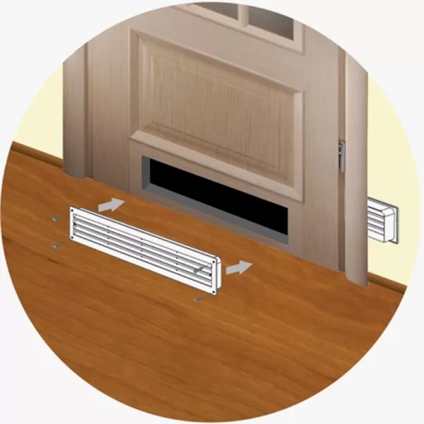 PVC větrací mřížka do dveří dvojitá 453x90 mm, hnědá DALAP 348