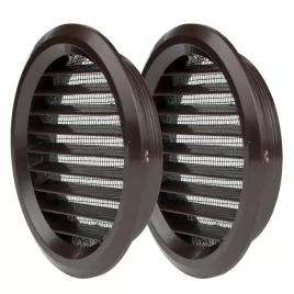 PVC větrací mřížka kruhová s přírubou a síťkou Ø 80 mm, hnědá (2 ks) DALAP 353