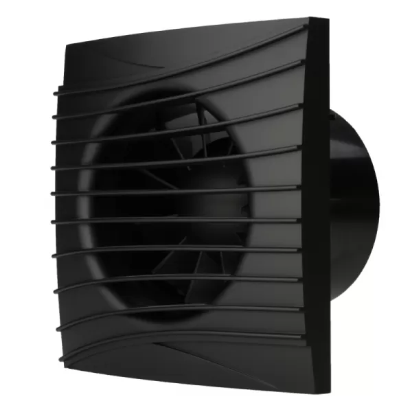 Ventilátor do koupelny axiální v černé barvě Ø 125 mm se zpětnou klapkou DALAP 41096