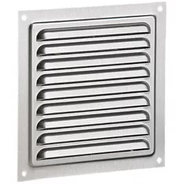 Hliníková větrací mřížka bez příruby se síťkou a pevnou žaluzií 250x250 mm DALAP 4519