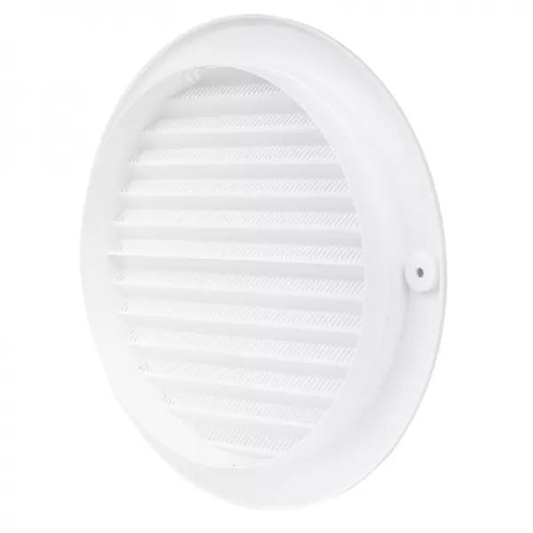 PVC větrací mřížka kruhová s přírubou a plastovou síťkou Ø 160 mm, bílá DALAP 4723