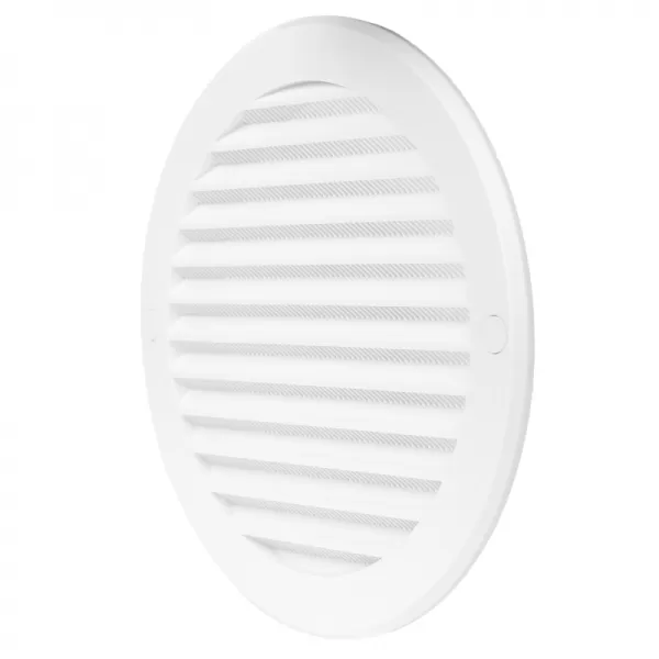 PVC větrací mřížka kruhová s přírubou a plastovou síťkou Ø 125 mm, bílá DALAP 4721