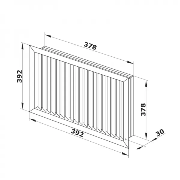PVC ventilační mřížka bílá s pevnou žaluzií 392x392 mm DALAP 5021
