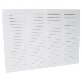 Kovová ventilační mřížka bez příruby s pevnou žaluzií a síťkou 500x400 mm, bílá DALAP 6087
