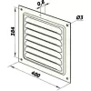 Kovová ventilační mřížka bez příruby s pevnou žaluzií a síťkou 400x400 mm, bílá DALAP 6090