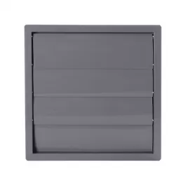 PVC větrací mřížka s přírubou a samotížnou žaluzií, 240x240 mm / O 200 mm, šedá DALAP 8231