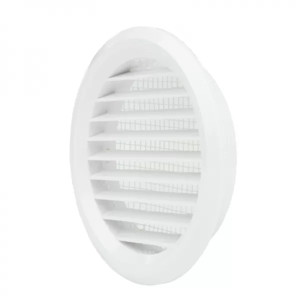 PVC větrací mřížka kruhová s přírubou a síťkou Ø 150 mm, bílá DALAP 8504