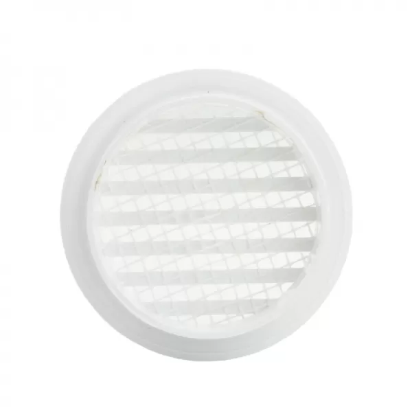 PVC větrací mřížka kruhová s přírubou a síťkou Ø 125 mm, bílá DALAP 8581