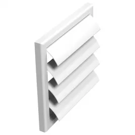 PVC větrací mřížka bez příruby se samotížnou žaluzií 186x186 mm, bílá DALAP 8578