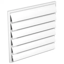 PVC větrací mřížka bez příruby se samotížnou žaluzií 250x250 mm, bílá DALAP 8579
