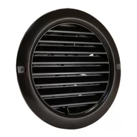 PVC větrací mřížka s přírubou a mechanicky ovládanou žaluzií O 125 mm, hnědá DALAP 8583