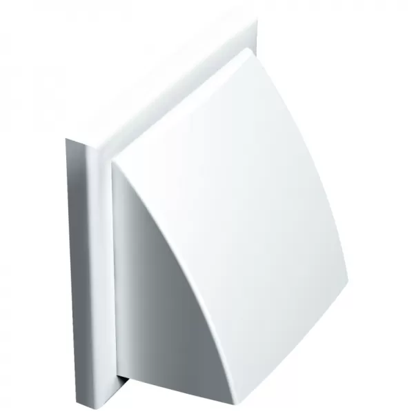 PVC větrací mřížka bez příruby se samotížnou klapkou 186x186 mm, bílá DALAP 8590