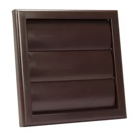 PVC větrací mřížka s přírubou a samotížnou žaluzií, 186x186 mm / Ø 125 mm, hnědá DALAP 8683
