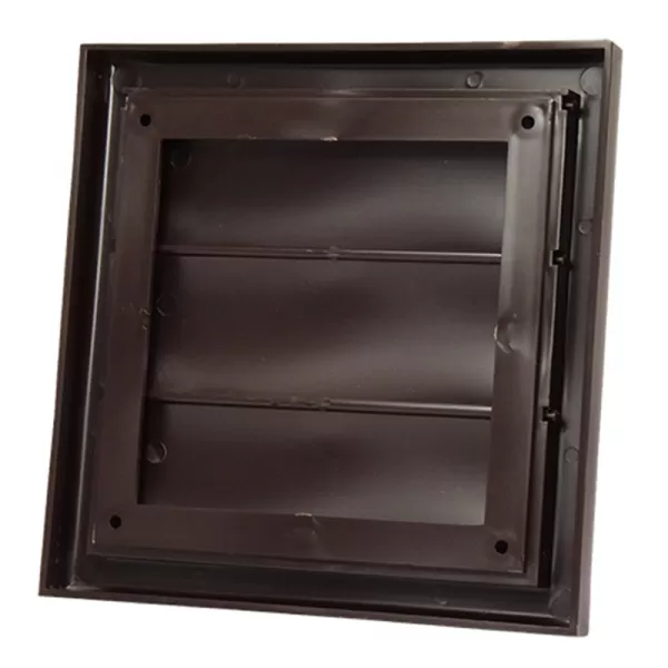 PVC větrací mřížka bez příruby se samotížnou žaluzií 154x154 mm, hnědá DALAP 9705