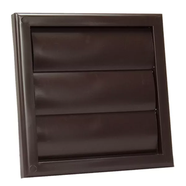PVC větrací mřížka bez příruby se samotížnou žaluzií 186x186 mm, hnědá DALAP 9711