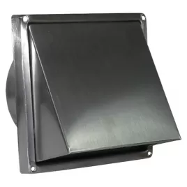 Nerez větrací mřížka čtvercová se stříškou, přírubou a klapkou 167x167 mm / Ø 125 mm DALAP 99337