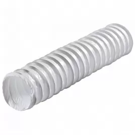 PVC ohebné potrubí z drátěného skeletu se samozhášecím bílým potahem 100mm, délka 3m DALAP AS-102/3