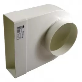 Redukce z kulatého na hranaté potrubí 90°, 204 x 60 mm / Ø 125 mm DALAP 822