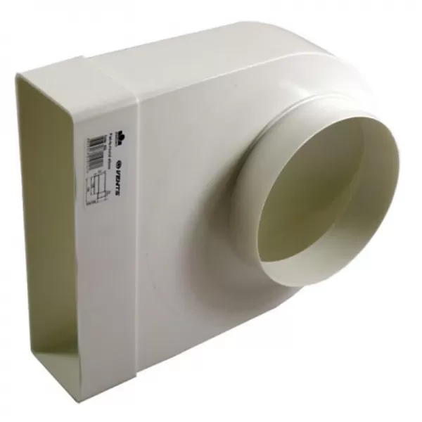 Redukce z kulatého na hranaté potrubí 90°, 204 x 60 mm / Ø 125 mm DALAP 822