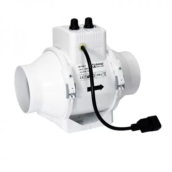 Výkonný plastový potrubní ventilátor 123mm DALAP AP 125 STARK T