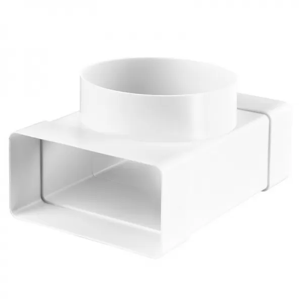 T spojka/redukce z hranatého na kulaté potrubí 110 x 55 mm / 100 mm DALAP 531