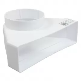 Redukce z kulatého na hranaté potrubí 90°, 204 x 60 mm / Ø 100 mm DALAP 821
