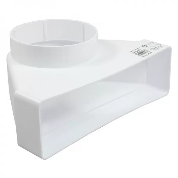 Redukce z kulatého na hranaté potrubí 90°, 204 x 60 mm / Ø 100 mm DALAP 821