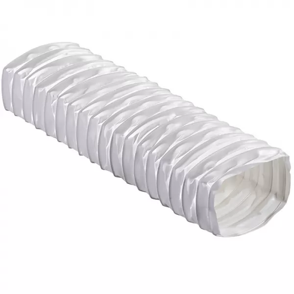 PVC ohebné potrubí z drátěného skeletu se samozhášecím bílým potahem, 204 x 60 mm / 3 m DALAP AS-204x60/3