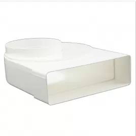 Redukce z kulatého na hranaté potrubí vyosené, 204 x 60 mm / Ø 100 mm (otočné) DALAP 441