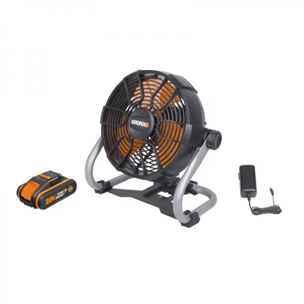 Aku ventilátor 20V 1x2.0Ah 242mm Powershare Worx Orange WX095